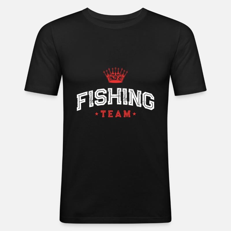 Fishing Team - Männer Slim Fit T-Shirt - Schwarz