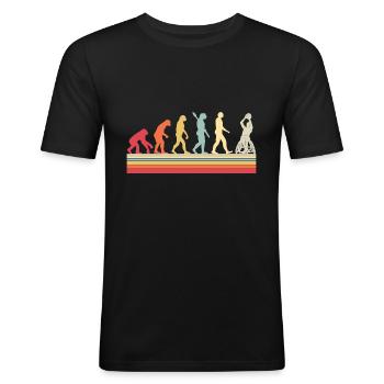 Évolution du Basketball en fauteuil roulant Weelchair - T-shirt près du corps Homme - noir - Devant - Nik (191cm)