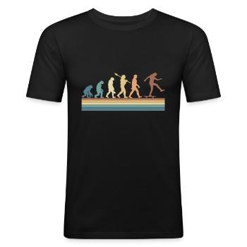 Evolution Skateboarding Skate Retro Streetwear - Männer Slim Fit T-Shirt - Schwarz - Vorne - Nik (191cm)