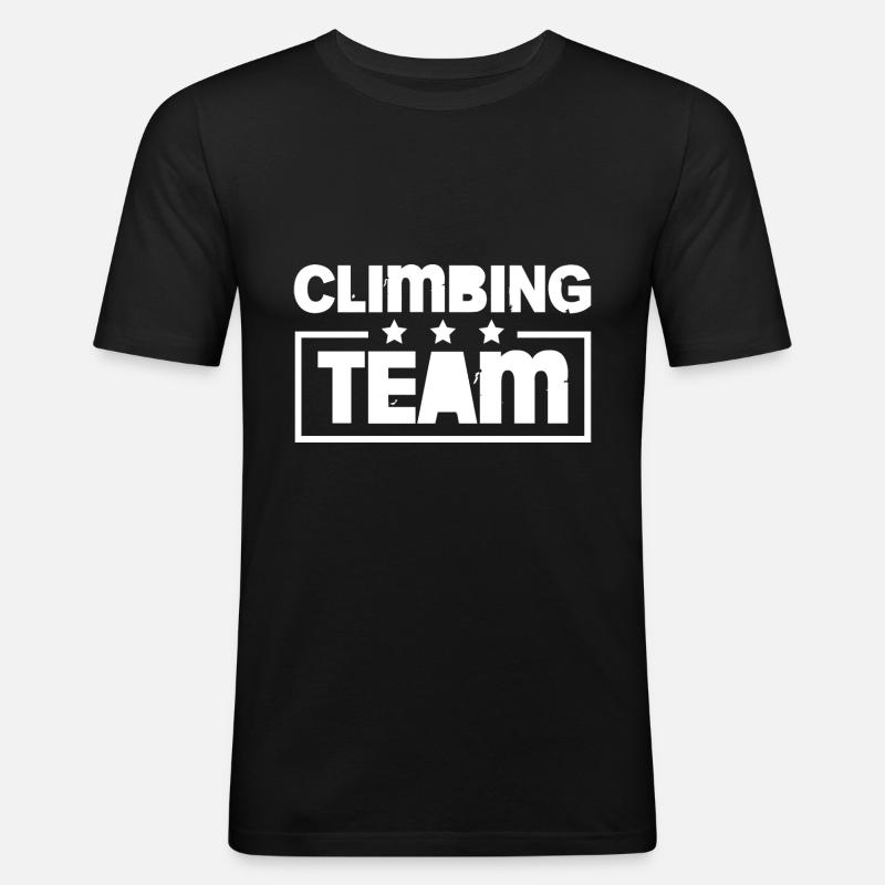 Climbing Team Klettern Mannschaft Bunt - Männer Slim Fit T-Shirt - Schwarz