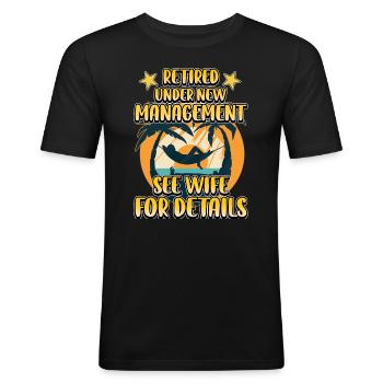 Retraite Hommes Papa Départ à la retraite Fête Amateurs d’humour - T-shirt près du corps Homme - noir - Devant - Nik (191cm)