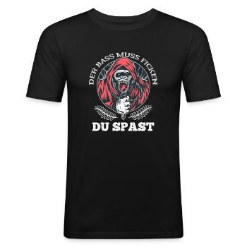 Techno Spruch Elektro Party Festival Rave - Männer Slim Fit T-Shirt - Schwarz - Vorne - Nik (191cm)