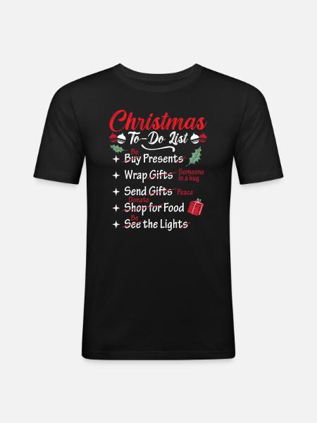 Chritma's To-Do List - Men's Slim Fit T-Shirt - black