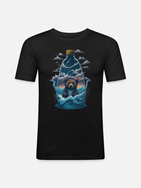 Bear Bottle - Men's Slim Fit T-Shirt - black