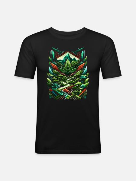 Abstract Ayahuasca Rainforest - Men's Slim Fit T-Shirt - black