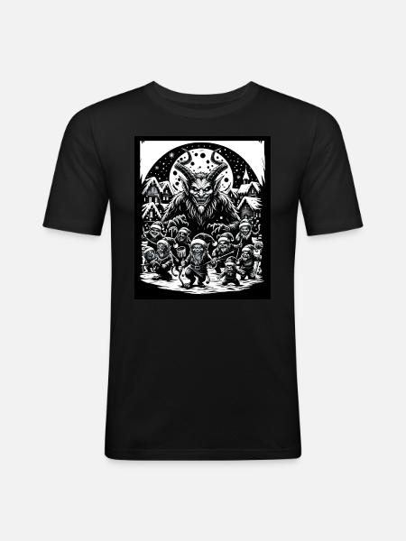Krampus Night Celebration Christmas Demon - Men's Slim Fit T-Shirt - black