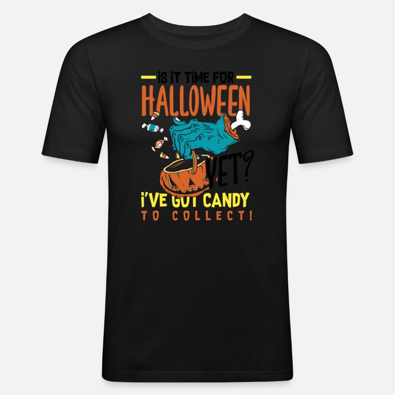 Time for Halloween Festive - Männer Slim Fit T-Shirt - Schwarz