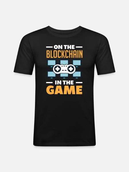 Cryptocurrency Rewards Gaming Blockchain Gamer - Men's Slim Fit T-Shirt - black