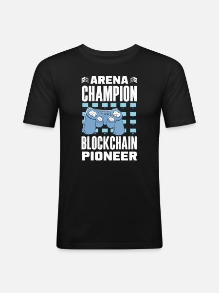 Cryptocurrency Rewards Gaming Blockchain Gamer - Men's Slim Fit T-Shirt - black