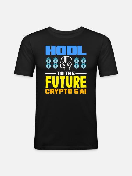 Cryptocurrency AI & Crypto Enthusiast Blockchain - Men's Slim Fit T-Shirt - black