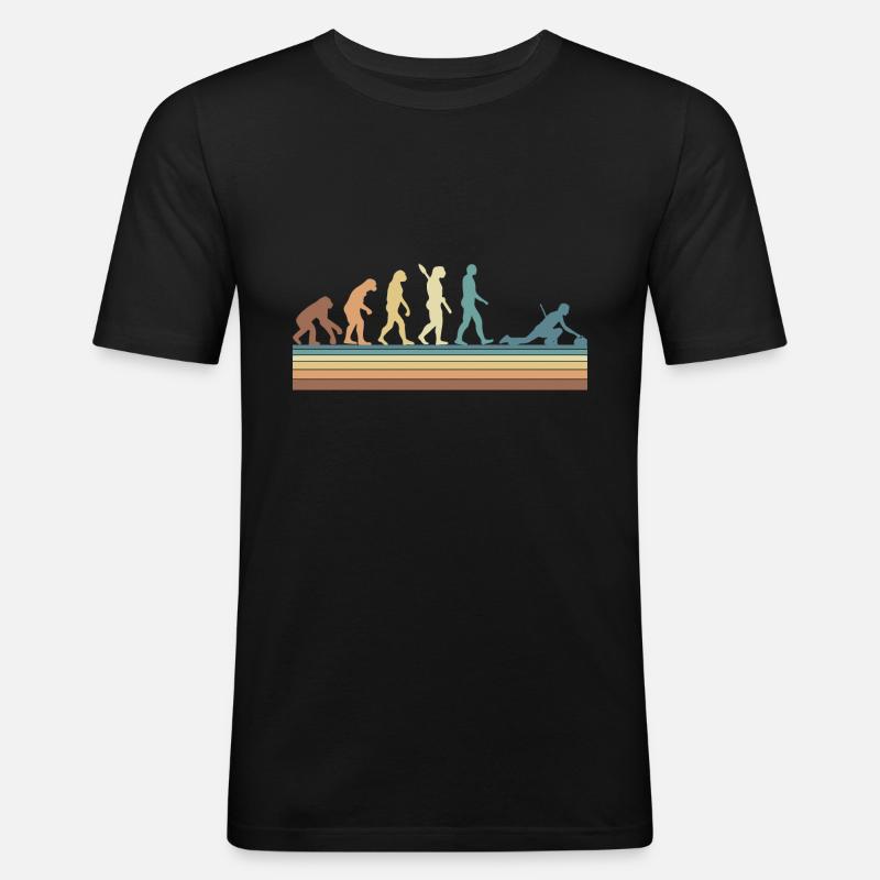 Evolution Curling Team - Männer Slim Fit T-Shirt - Schwarz