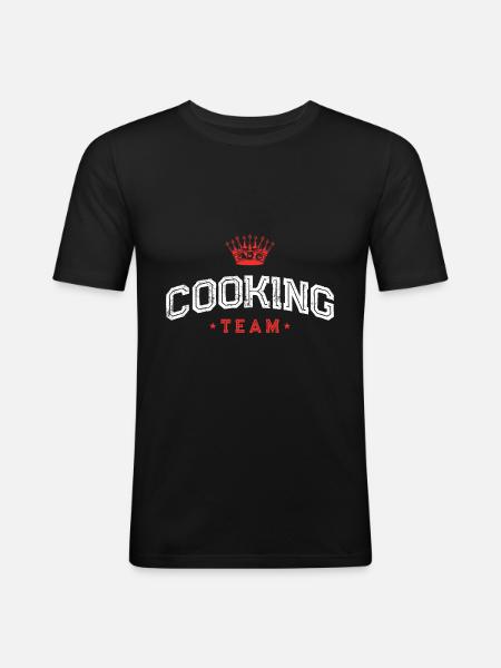 Équipe de cuisine Cuisson Cuisson - T-shirt près du corps Homme - noir