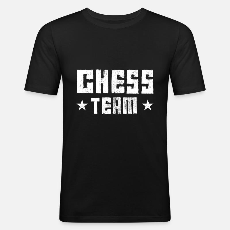 Chess Team - Männer Slim Fit T-Shirt - Schwarz
