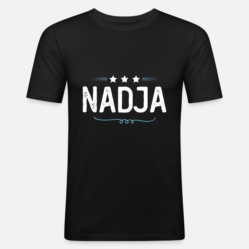 Nadja - Männer Slim Fit T-Shirt - Schwarz