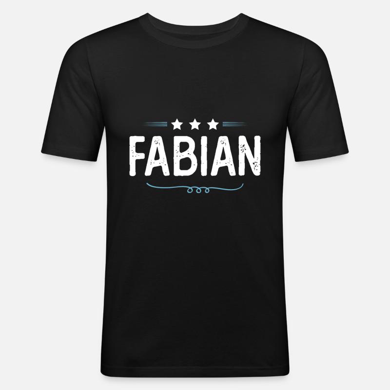 Fabian - Männer Slim Fit T-Shirt - Schwarz