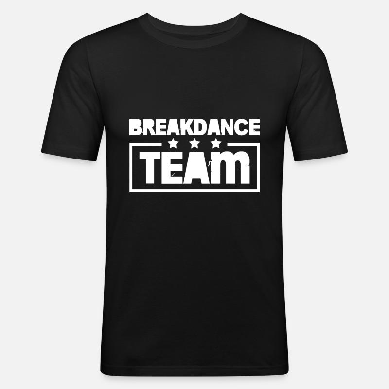 Breakdance Team Mannschaft Bunt - Männer Slim Fit T-Shirt - Schwarz