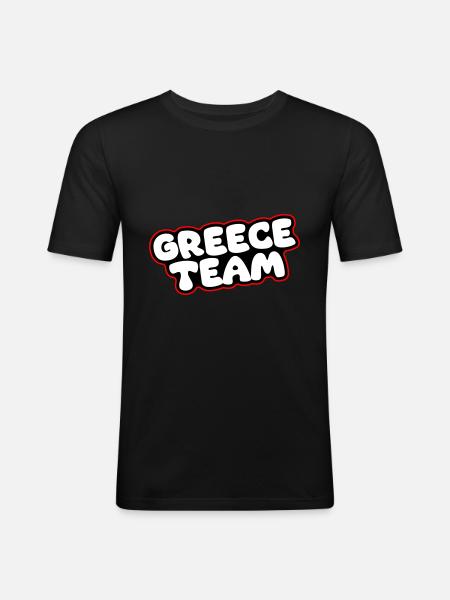 Greece Team - Men's Slim Fit T-Shirt - black