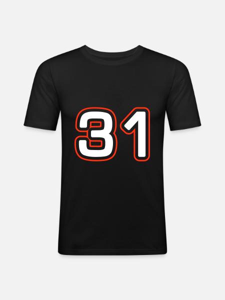 31 Zahl symbol - Männer Slim Fit T-Shirt - Schwarz
