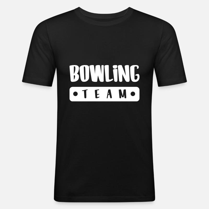 Bowling Team - Männer Slim Fit T-Shirt - Schwarz