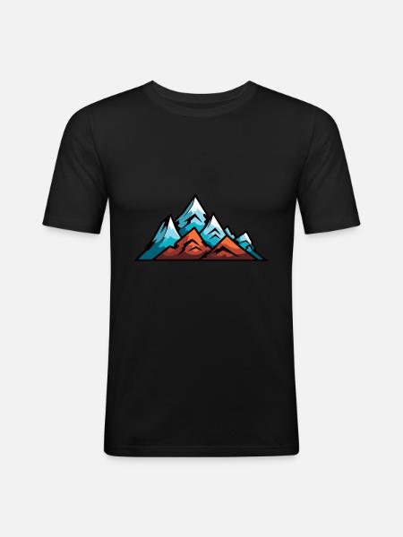 Mountains symbol mountaineering - Men's Slim Fit T-Shirt - black