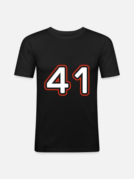 41 Zahl symbol - Männer Slim Fit T-Shirt - Schwarz