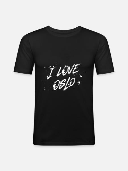 J’aime Oslo - T-shirt près du corps Homme - noir