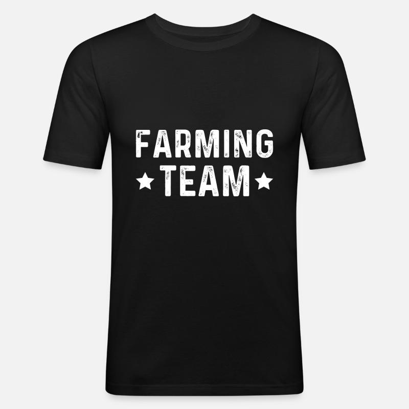 Farming Team - Männer Slim Fit T-Shirt - Schwarz