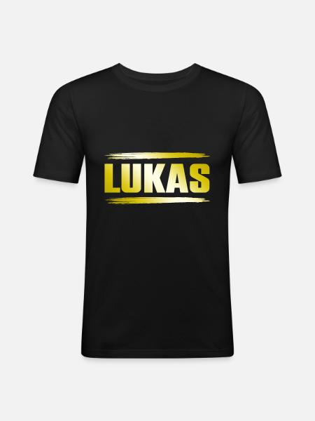 Lukas - T-shirt près du corps Homme - noir