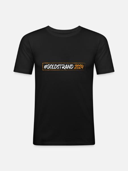 Goldstrand 2024 - Männer Slim Fit T-Shirt - Schwarz
