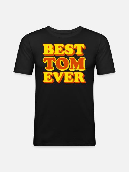 Tom First Name Funny Gift - Men's Slim Fit T-Shirt - black
