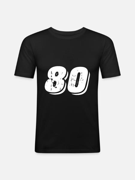 80 number symbol - Men's Slim Fit T-Shirt - black