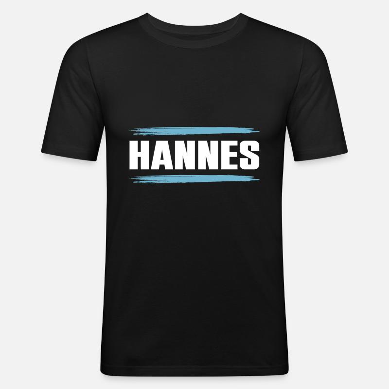Hannes - Männer Slim Fit T-Shirt - Schwarz
