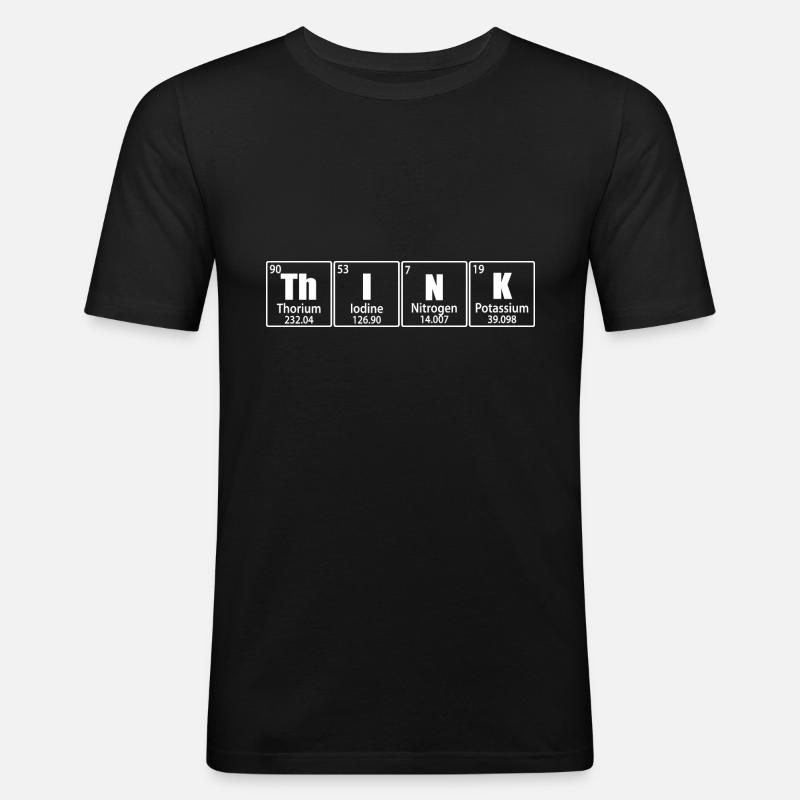 Denken - Elemente des Periodensystems - Männer Slim Fit T-Shirt - Schwarz