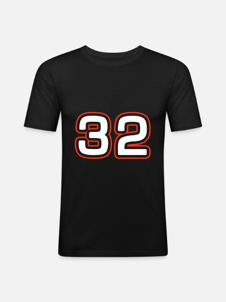32 number symbol - Men's Slim Fit T-Shirt - black