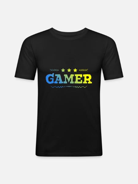 Gamer Beruf - Männer Slim Fit T-Shirt - Schwarz