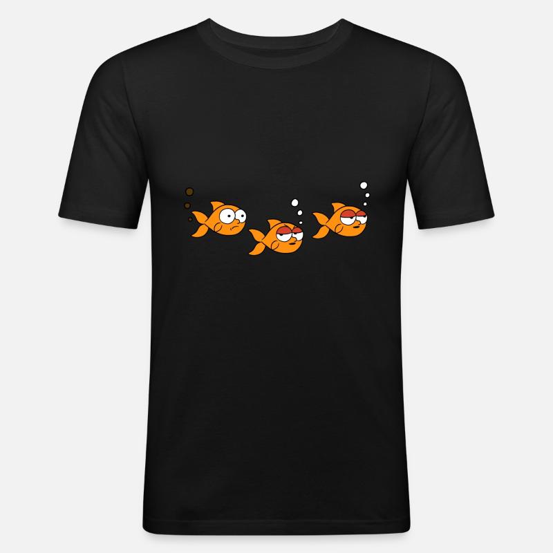 3 Fish - Männer Slim Fit T-Shirt - Schwarz
