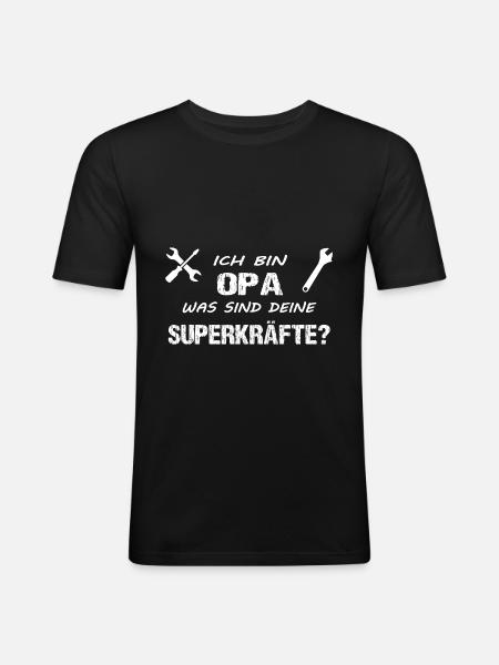 Opa - Männer Slim Fit T-Shirt - Schwarz