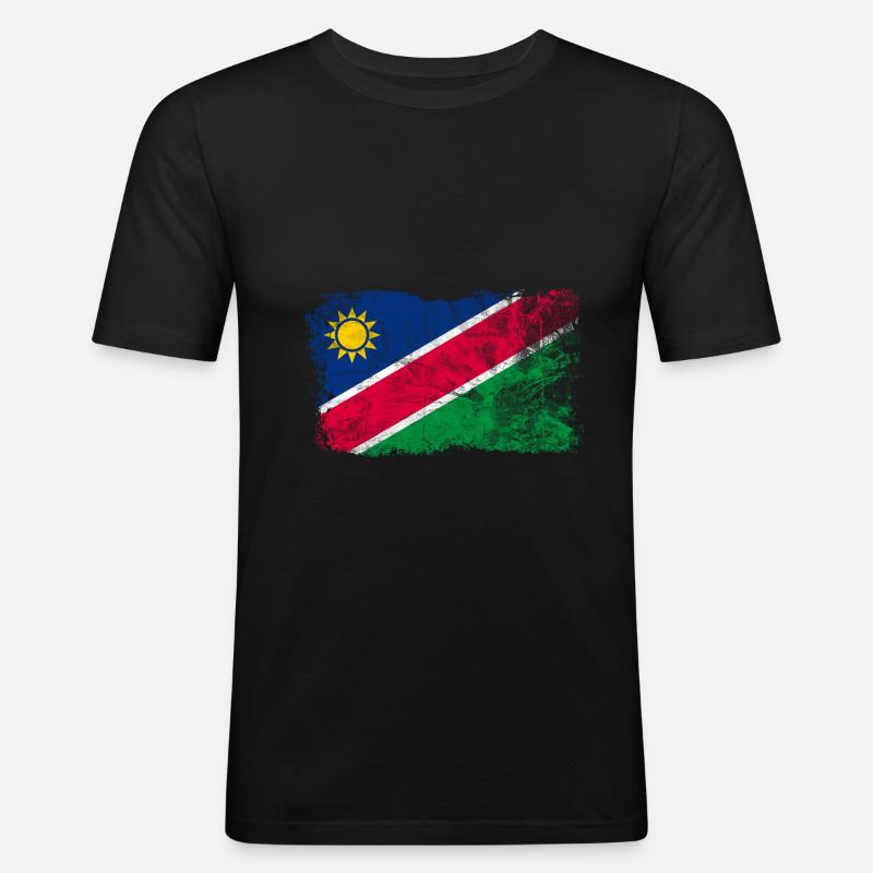 Namibia - Männer Slim Fit T-Shirt - Schwarz
