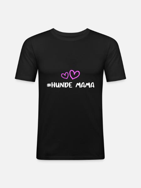 Hunde Mama Herz - Männer Slim Fit T-Shirt - Schwarz