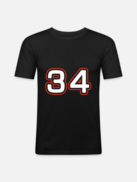 34 Zahl symbol - Männer Slim Fit T-Shirt - Schwarz