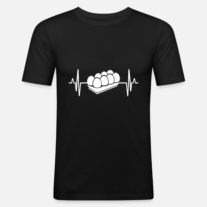 Eggs symbol pulse - Men's Slim Fit T-Shirt - black
