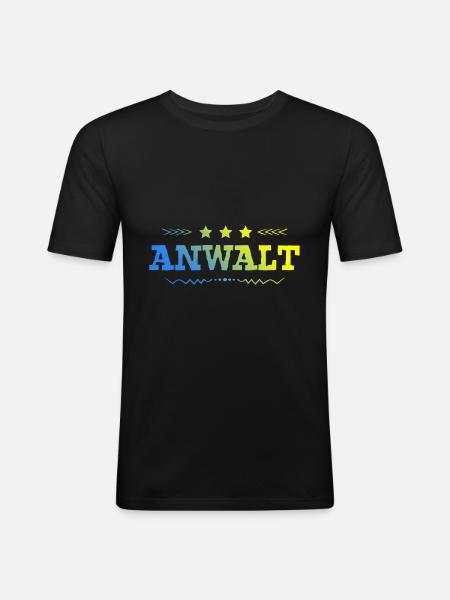 Anwalt Beruf - Männer Slim Fit T-Shirt - Schwarz