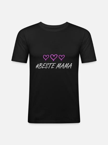 Best Mom Heart Love - Men's Slim Fit T-Shirt - black
