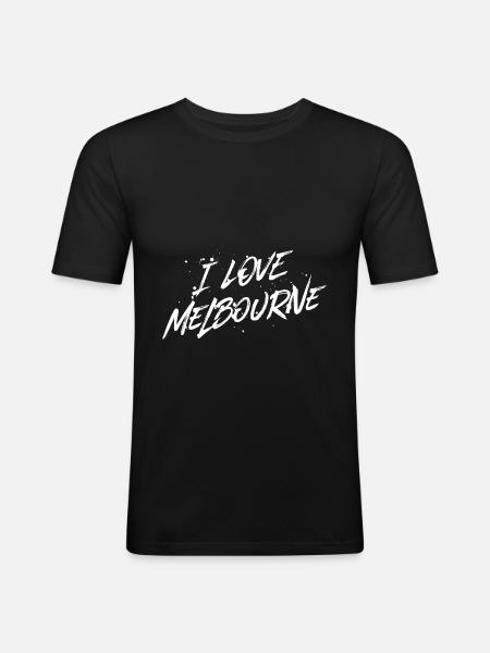 J’aime Melbourne - T-shirt près du corps Homme - noir