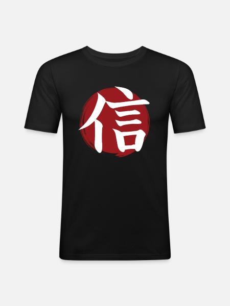 Faith Kanji - Men's Slim Fit T-Shirt - black