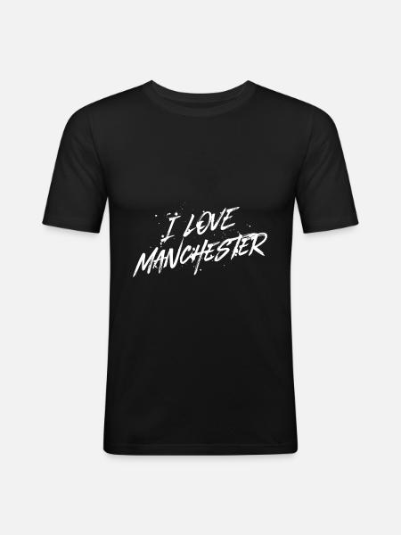 J’aime Manchester - T-shirt près du corps Homme - noir