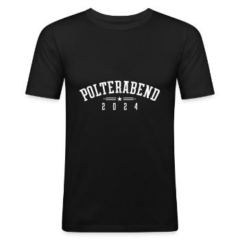 Polterabend 2024 - Männer Slim Fit T-Shirt - Schwarz - Vorne - Nik (191cm)