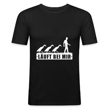 Laufente Entenzucht Laufenten Entenzucht Laufenten - Männer Slim Fit T-Shirt - Schwarz - Vorne - Nik (191cm)