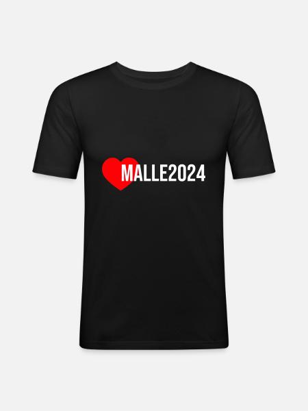 Malle 2024 Heart Holiday - Men's Slim Fit T-Shirt - black