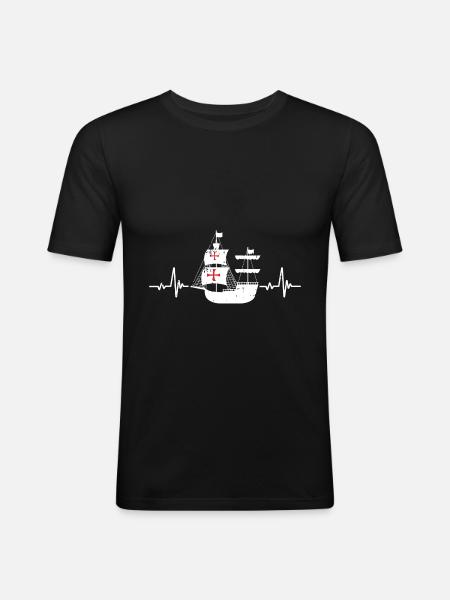 Christopher Columbus - Männer Slim Fit T-Shirt - Schwarz
